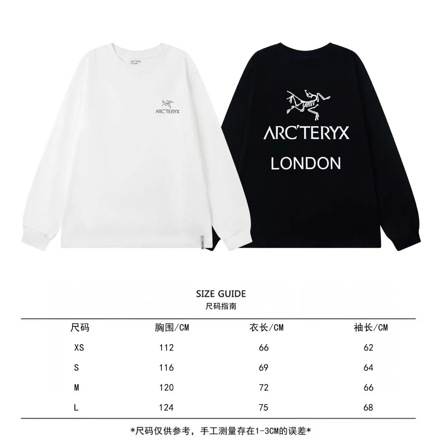 ARC'TERYX 25 Same Style ： ：White Black SIZE：XS-L